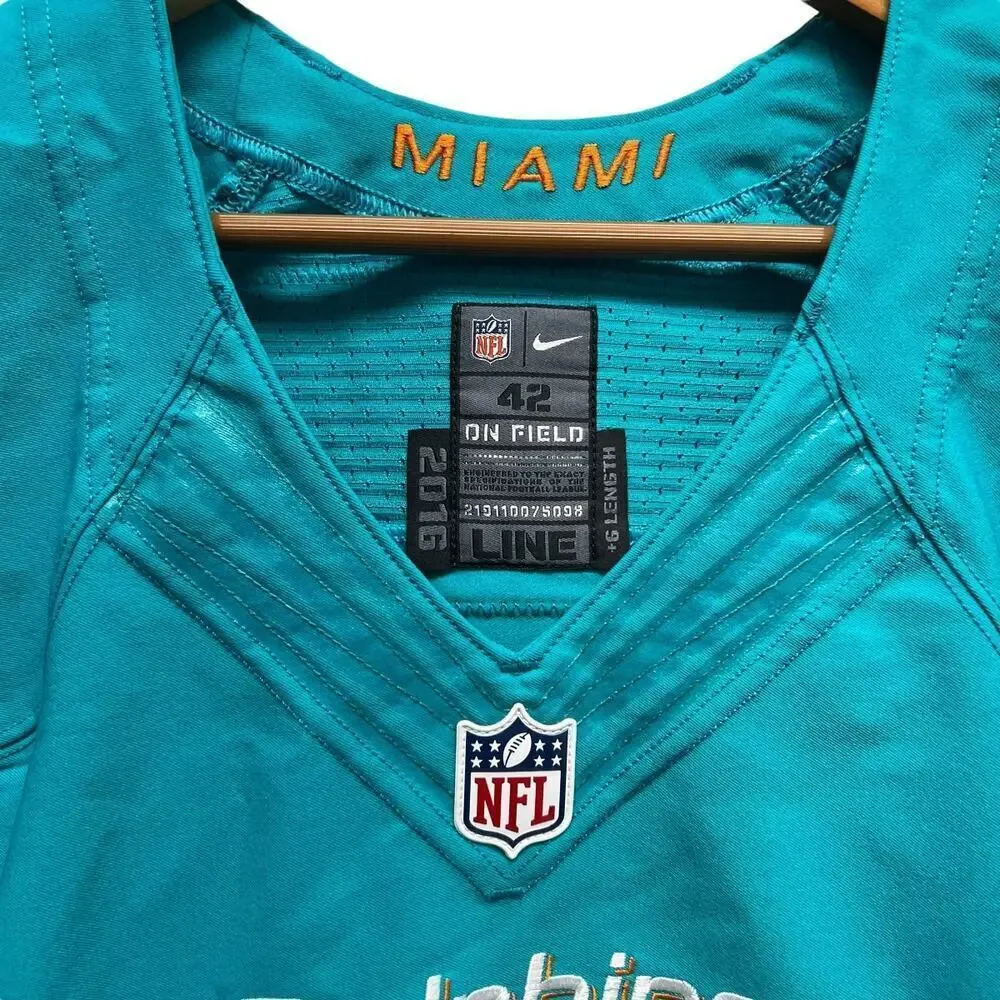 Rare 2016 Mike Poincey #51‎ Game Issued Miami Dolphins Nike Jersey Sz 42